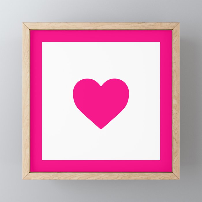 Preppy Heart Hot Pink and White  Mini Art Print Gallery Image 1