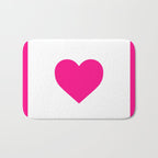 Preppy Heart Hot Pink and White  Bath Mat Gallery Image 1
