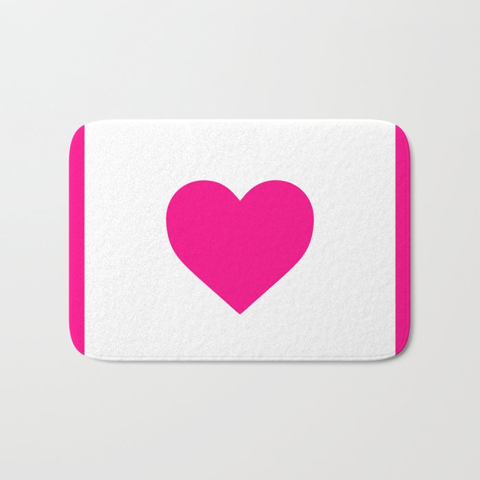 Preppy Heart Hot Pink and White  Bath Mat Gallery Image 1