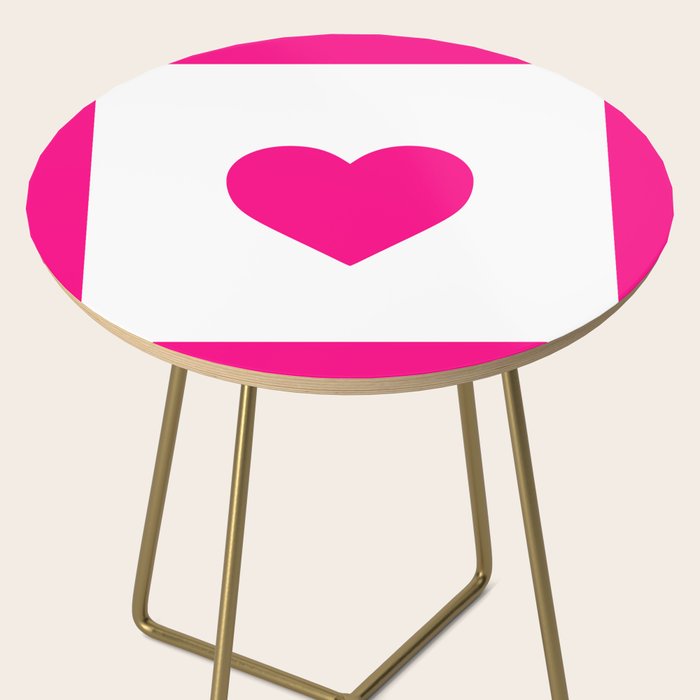 Preppy Heart Hot Pink and White  Side Table Gallery Image 2