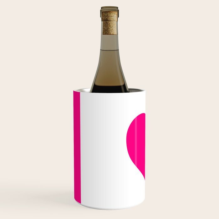 Preppy Heart Hot Pink and White  Wine Chiller Gallery Image 2