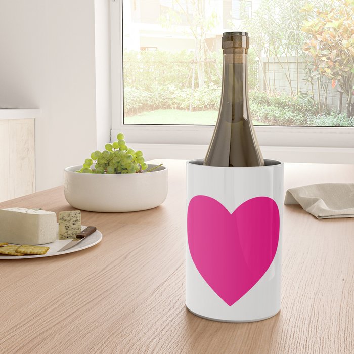 Preppy Heart Hot Pink and White  Wine Chiller Gallery Image 4