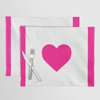Preppy Heart Hot Pink and White  Placemat Gallery Image 1