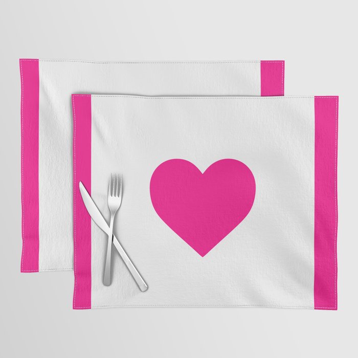 Preppy Heart Hot Pink and White  Placemat Gallery Image 1