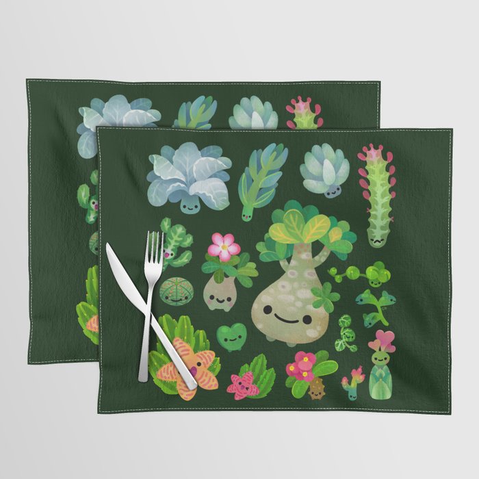 Baby succulent 4 - dark Placemat Gallery Image 1
