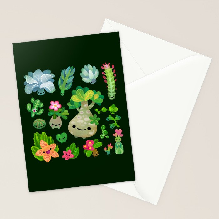 Baby succulent 4 - dark Stationery Card Gallery Image 2