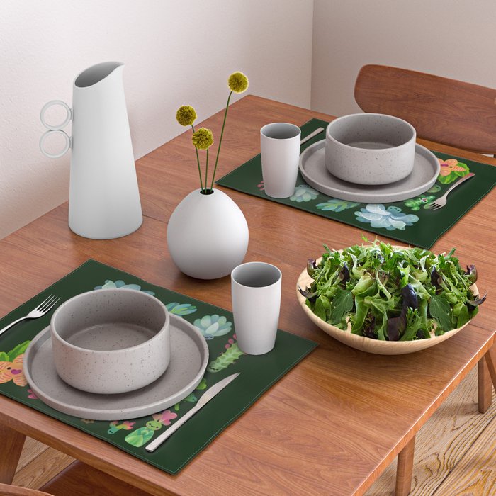 Baby succulent 4 - dark Placemat Gallery Image 2