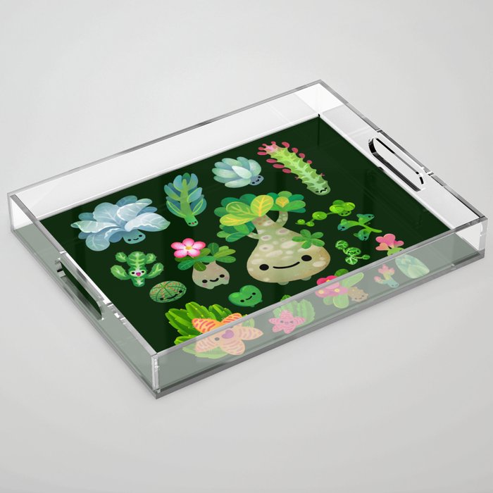 Baby succulent 4 - dark Acrylic Tray Gallery Image 1
