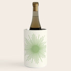Sun - Mid Century Modern Minimalist Sun and Sun Rays in Light Sage Green & Cream Wine Chiller Gallery Image 1
