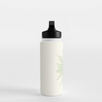 Sun - Mid Century Modern Minimalist Sun and Sun Rays in Light Sage Green & Cream Water Bottle Gallery Image 3