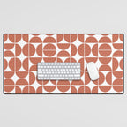 Mid Century Modern Geometric 04 Terracotta Desk Mat Gallery Image 1