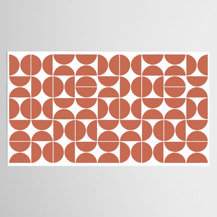 Mid Century Modern Geometric 04 Terracotta Tablecloth Gallery Image 2