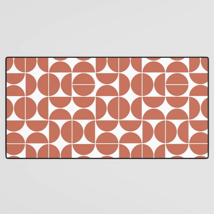 Mid Century Modern Geometric 04 Terracotta Desk Mat Gallery Image 3