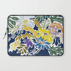 cosmopolitan flowers navy blue Laptop Sleeve Gallery Image 1
