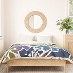 cosmopolitan flowers navy blue Duvet Cover Gallery Image 3