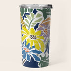 cosmopolitan flowers navy blue Travel Mug Gallery Image 2