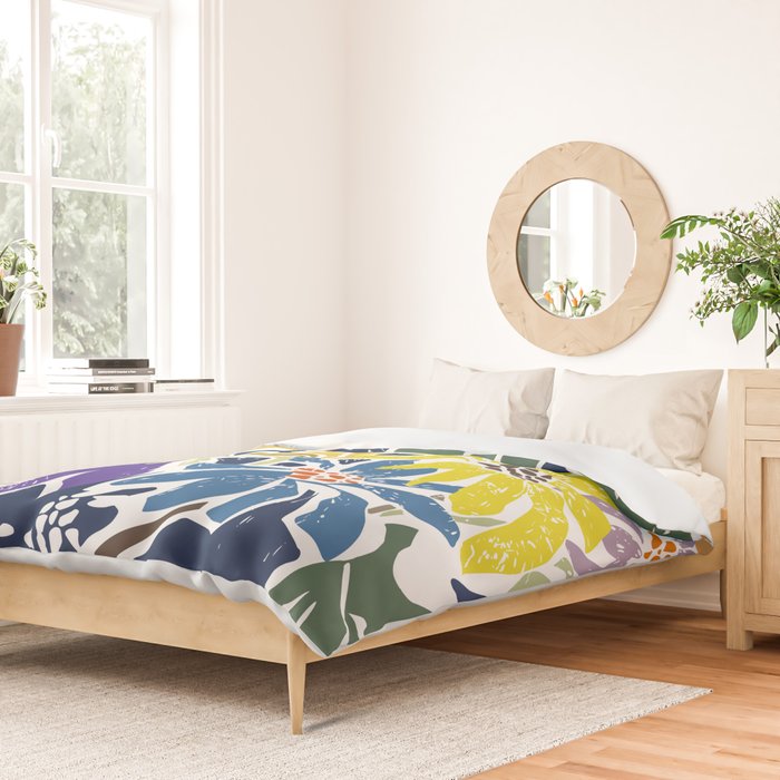 cosmopolitan flowers navy blue Duvet Cover Gallery Image 2
