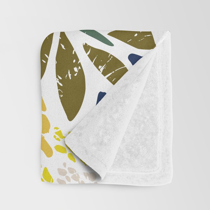 cosmopolitan flowers navy blue Throw Blanket Gallery Image 3