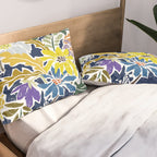 cosmopolitan flowers navy blue Pillow Sham Gallery Image 2