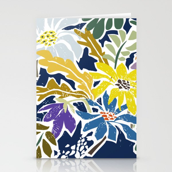 cosmopolitan flowers navy blue Stationery Card Gallery Image 1