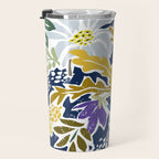 cosmopolitan flowers navy blue Travel Mug Gallery Image 3