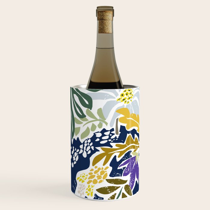 cosmopolitan flowers navy blue Wine Chiller Gallery Image 2