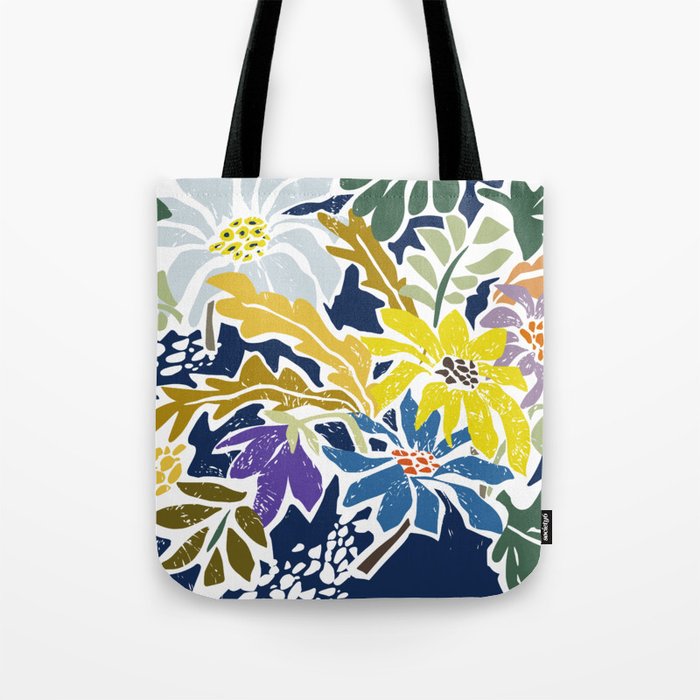 cosmopolitan flowers navy blue Tote Bag Gallery Image 1