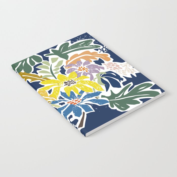 cosmopolitan flowers navy blue Notebook