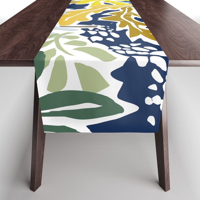 cosmopolitan flowers navy blue Table Runner Gallery Image 1