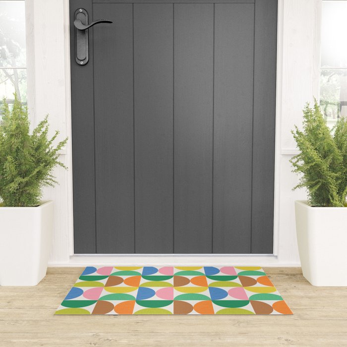 Mid Century Modern Shapes - Multi Color Welcome Mat Gallery Image 3