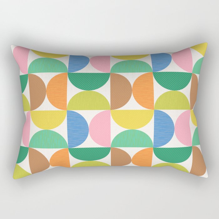 Mid Century Modern Shapes - Multi Color Rectangular Pillow Gallery Image 2