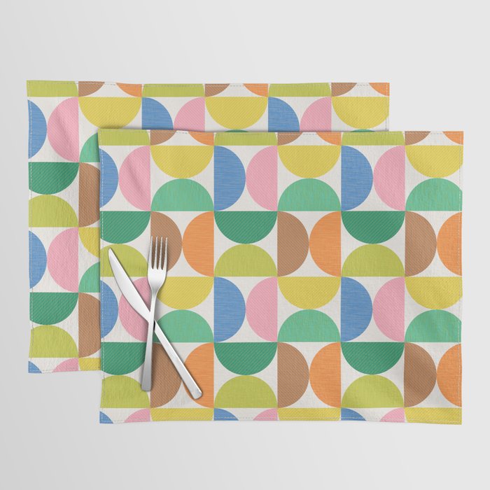 Mid Century Modern Shapes - Multi Color Placemat Gallery Image 1