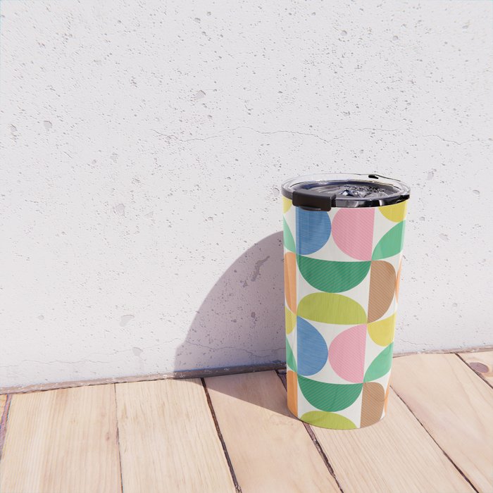 Mid Century Modern Shapes - Multi Color Travel Mug Gallery Image 4