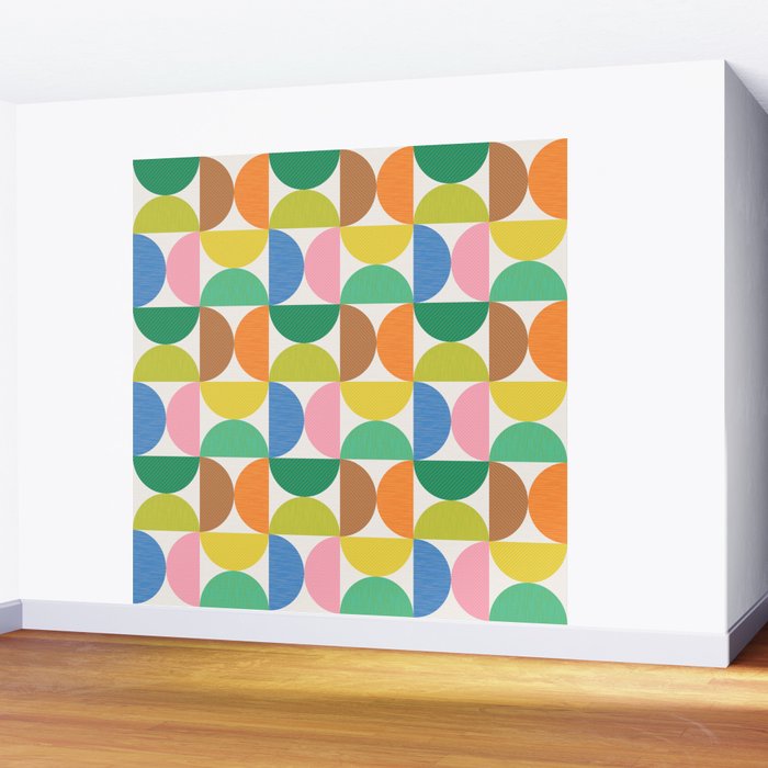 Mid Century Modern Shapes - Multi Color Wall Mural Gallery Image 2