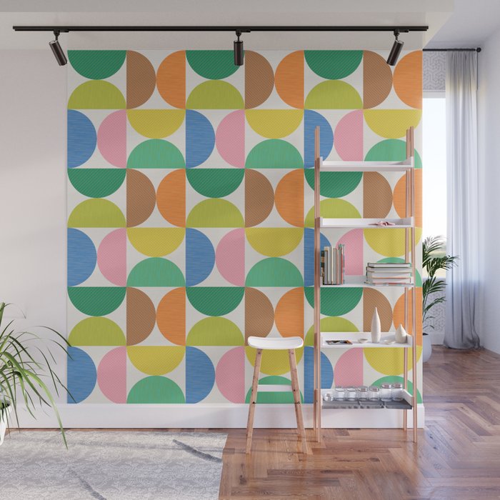 Mid Century Modern Shapes - Multi Color Wall Mural Gallery Image 1