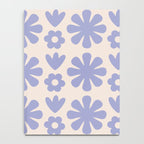Scandi Floral Grid Retro Flower Pattern in Light Periwinkle Purple and Cream Notebook Gallery Image 4