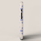 Scandi Floral Grid Retro Flower Pattern in Light Periwinkle Purple and Cream iPhone Case Gallery Image 2