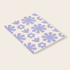 Scandi Floral Grid Retro Flower Pattern in Light Periwinkle Purple and Cream Notebook Gallery Image 2