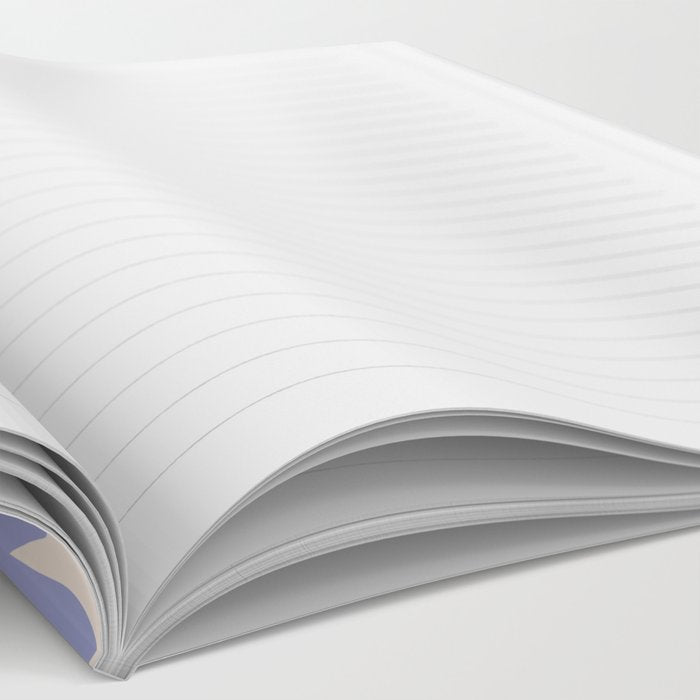 Scandi Floral Grid Retro Flower Pattern in Light Periwinkle Purple and Cream Notebook Gallery Image 2