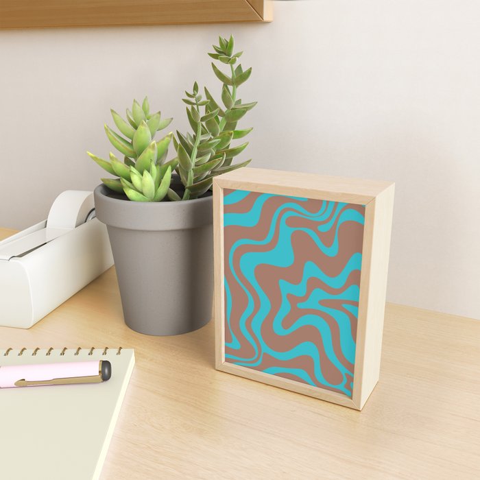 Retro Liquid Swirl Abstract Pattern Inspired by PANTONE 17 1230 Color of the Year Mocha Mousse Mini Art Print Gallery Image 2