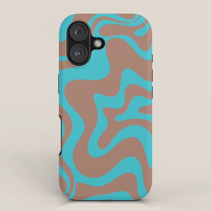 Retro Liquid Swirl Abstract Pattern Inspired by PANTONE 17 1230 Color of the Year Mocha Mousse iPhone Case Gallery Image 1