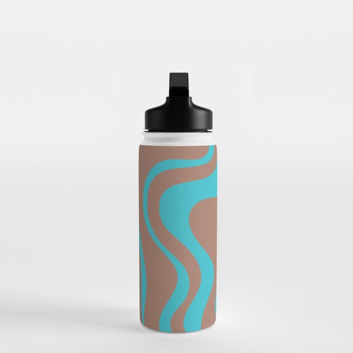 Retro Liquid Swirl Abstract Pattern Inspired by PANTONE 17 1230 Color of the Year Mocha Mousse Water Bottle Gallery Image 3