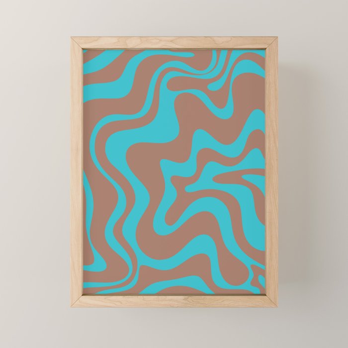 Retro Liquid Swirl Abstract Pattern Inspired by PANTONE 17 1230 Color of the Year Mocha Mousse Mini Art Print Gallery Image 1