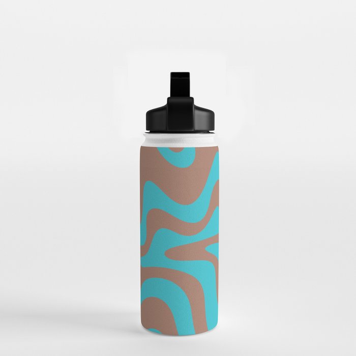 Retro Liquid Swirl Abstract Pattern Inspired by PANTONE 17 1230 Color of the Year Mocha Mousse Water Bottle Gallery Image 2