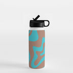 Retro Liquid Swirl Abstract Pattern Inspired by PANTONE 17 1230 Color of the Year Mocha Mousse Water Bottle Gallery Image 1