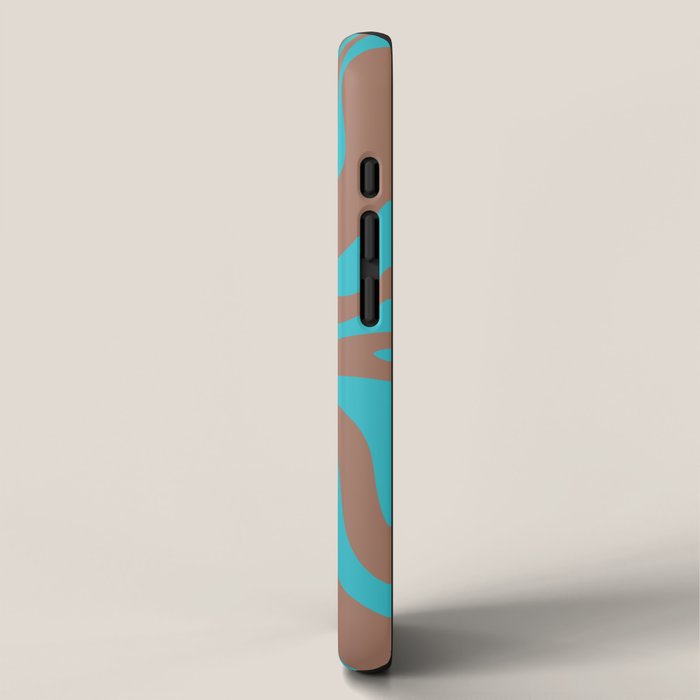 Retro Liquid Swirl Abstract Pattern Inspired by PANTONE 17 1230 Color of the Year Mocha Mousse iPhone Case Gallery Image 2