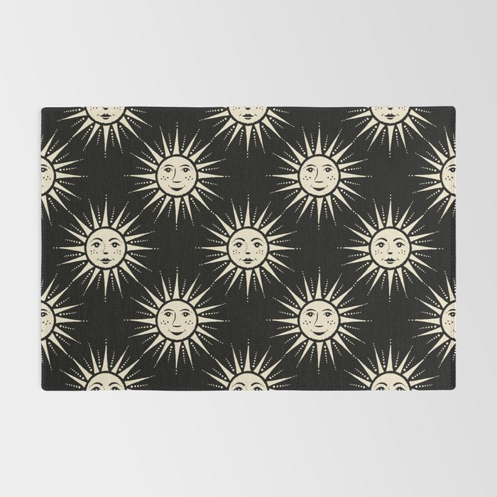 Freckled Suns - black and cream Rug Gallery Image 2