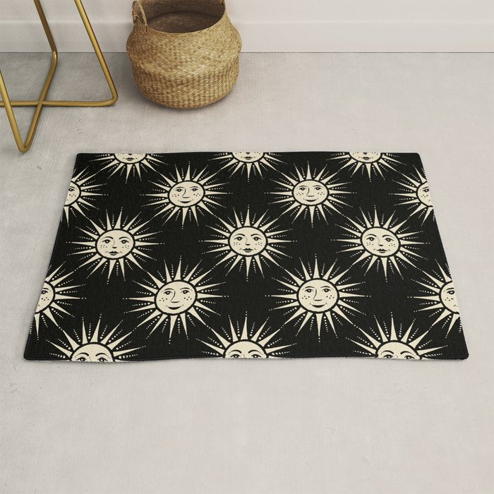 Freckled Suns - black and cream Rug Gallery Image 1