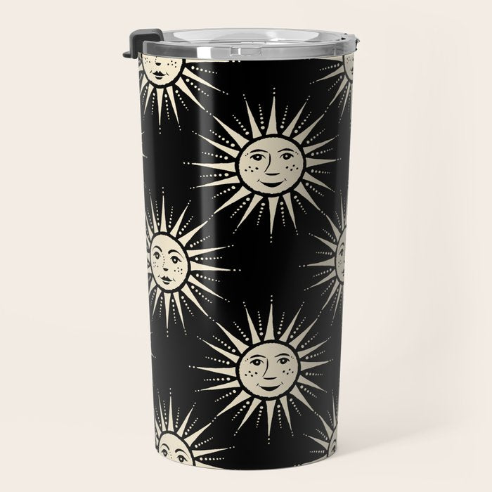 Freckled Suns - black and cream Travel Mug Gallery Image 3