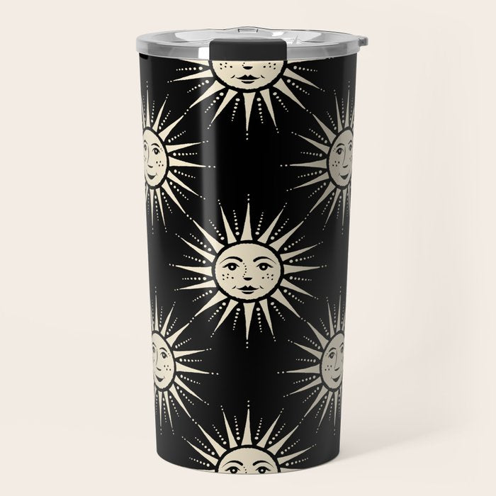 Freckled Suns - black and cream Travel Mug Gallery Image 1